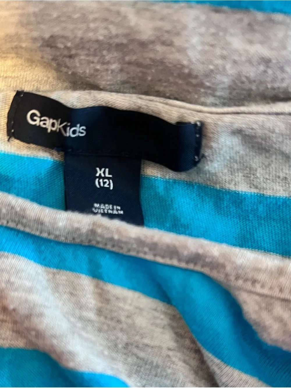 GAPKids Gray & Blue Striped Long-Sleeve Pocket Tee